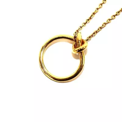 CELINE Toggle Necklace Ring W/ Knot Gold Color Length: 21.5 In. Vintage • $314.99