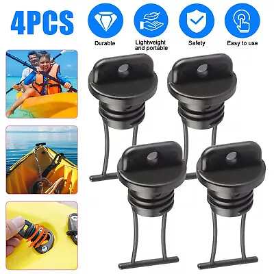 $7.48 • Buy 4x Universal Hull Drain Holes Plug For Kayak Canoe Dinghy Boat Scupper Bung Set