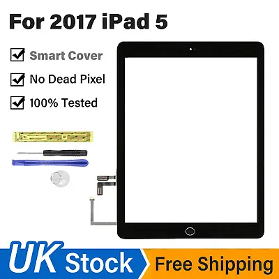 For 2017 IPad 5th Gen A1822 A1823 Replacement Black Touch Screen Glass Digitizer • £13.99