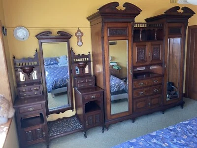 $1000 • Buy Spectacular Antique Beaconsfield Wardrobe With Matching Dressing Table REDUCED!