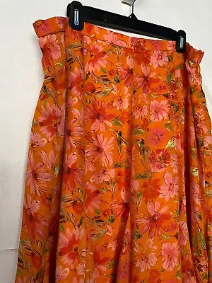 COLDWATER CREEK A-Line Long Skirt Size 1X Daisy Handkerchief Ski Floral Lined • $24