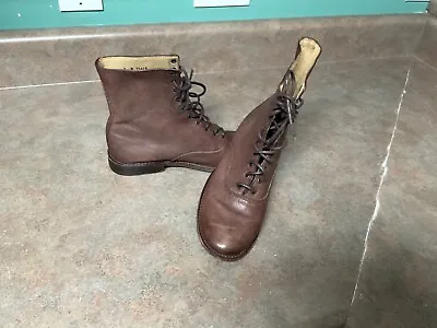 Women’s Frye Lace Up Leather Boots Brown Size 7B (CON84) • $75