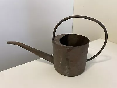 Vtg Copper Watering Can Curved Handle Spout Rustic Patina Primitive Garden  • $29.99