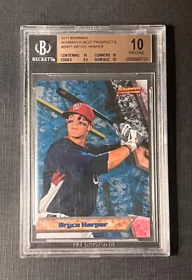 2011 Bowman’s Best Bryce Harper Prospect Card #BBP1 BGS 10 Pristine • $21.50