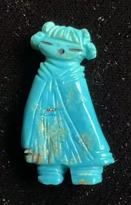 A Zuni Turquoise Corn Maiden Fetish Attributed To F. Quandelacy • $75