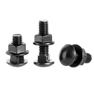 M5 Set Black A2 STAINLESS STEEL CARRIAGE BOLTS +CUP SQUARE COACH SCREW NUTS • £3.59