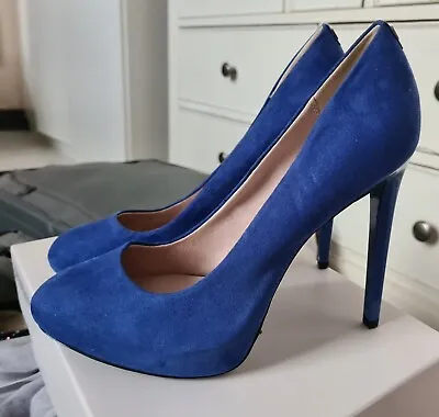 Faith Heels Blue Suede Size 6 • £25