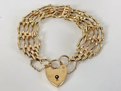 £385 • Buy Vintage 9ct Gold 5 Bar Gate Bracelet