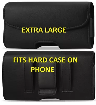 XL Black Leather Pouch Holder Belt Clip Loop Holster Case For MOTOROLA Phones  • $8.85