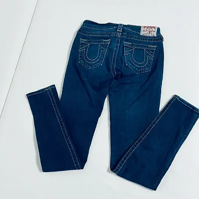 True Religion Womens Casey Jeans Size 25 Low Rise Blue Cotton Spandex True 26x29 • $25.19