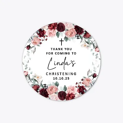 Personalised Christening Stickers Christening Sweet Cone Stickers Labels • £4.50