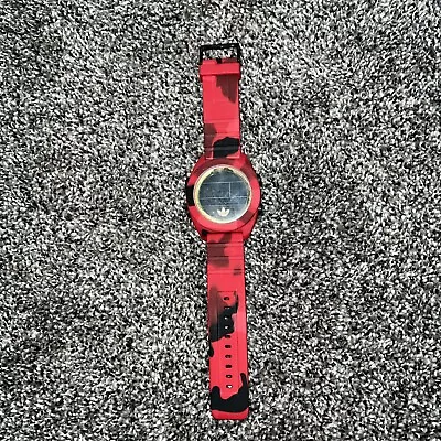 ADIDAS ADH2990 BLACK DIGITAL DIAL RED CAMO STRAP MENS WATCH Read • $64.99