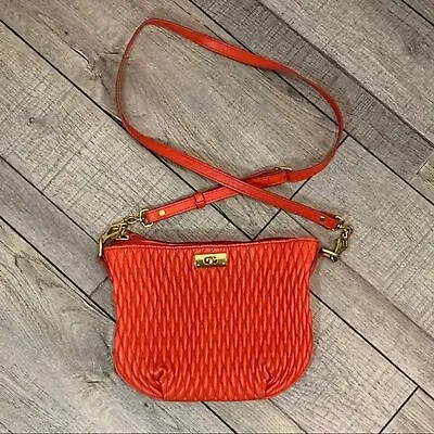 J. Crew Red Orange Quilted Baby Brompton Bag Purse Crossbody • $46