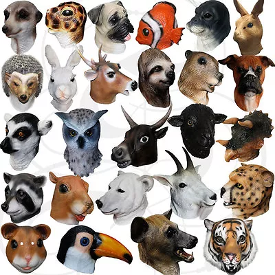 £29.99 • Buy Latex Animal Head Cosplay Masquerade Fancy Dress Up Carnival Props Party Mask