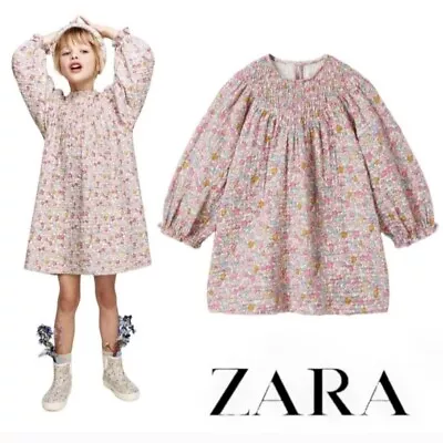 Zara Baby Girl Floral Smocked Puff Sleeve Dress 12-18 Months • $21