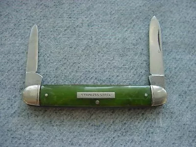 Vintage STAINLESS CUTLERY CO NEW YORK CITY Grooved Bolsters Classic Pen Knife • $45