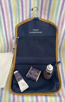 L’Occitane Men’s Hanging Travel Toiletry Bag Shave Balm Shower Gel Soap Gift Set • £15