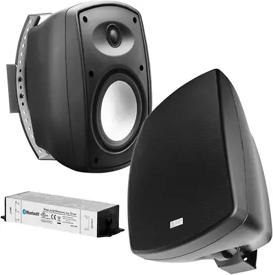 6.5  Wireless Bluetooth Outdoor Patio Speaker Architectural Stereo Pair Black BT • $424.99