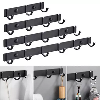 Aluminum 3 To 6 Hooks Key Coat Clothes Door Holder Rack Hook Wall Mounted Hanger • £5.69