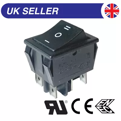 £3.80 • Buy On-Off-On Rocker Switch, 22mm X 30mm, 16A 250Vac, DPDT Latching