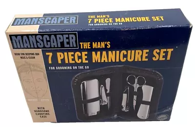 Men's 7 Piece Manicure Travel Set With Case From Manscaper • $5.99