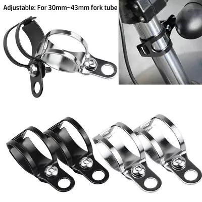 2x Motorcycle Turn Signal Light Mount Bracket 30-43mm For Motorbike Front Fork • $10.39