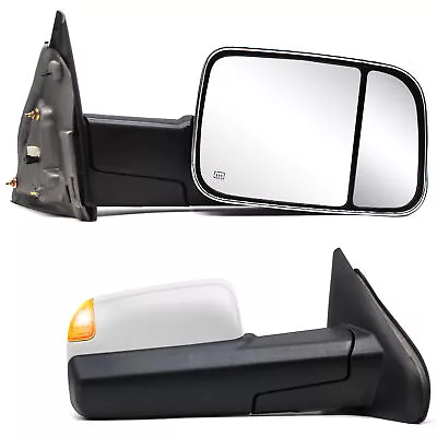 Tow Mirrors Fits 2004-2008 Ram 2500 Pickup Power Heated Turn Signal LH+RH Chrome • $136.21