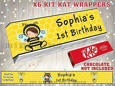 £1.20 • Buy PERSONALISED Baby Bee KIT KAT Wrappers Labels Party Bag Fillers Fruit Shoot