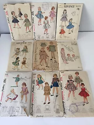 $19.99 • Buy VTG Sewing Patterns 1940's-50's Toddler Girl Pinafore, Panties, Dress ETC