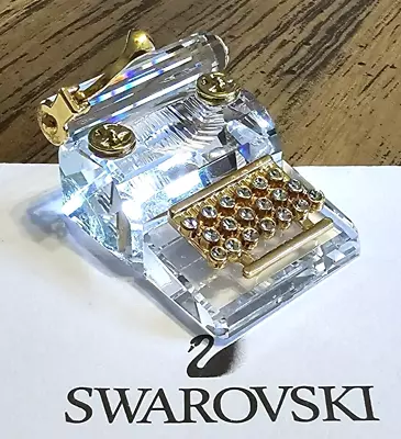 📜 Swarovski Crystal Memories  Times Past  Mini Gold Typewriter Figurine Logo • $0.99