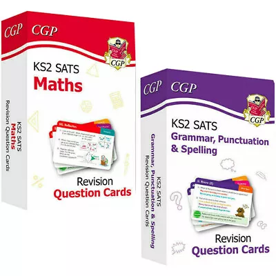 £17.99 • Buy CGP KS2 Maths, English SATS Revision Question Cards 2 Books Set NEW