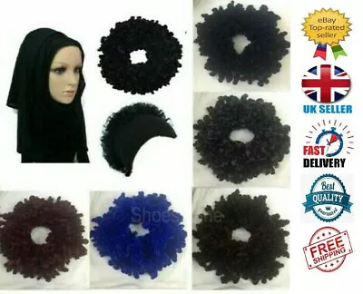 Velvet Coloured Khaleeji Scrunchie Big Hair Tie Bun Volumising Hijab Volumizer • £2.99