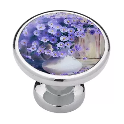 Purple Daisy White Vase Switch Cover Home Décor Night Light Cabinet Knob • $10