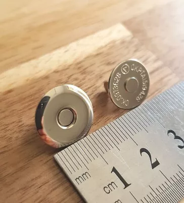 £8 • Buy 20 Sets 14mm Snap Fasteners Closure Magnetic Buttons Making Purse Bag Silver 
