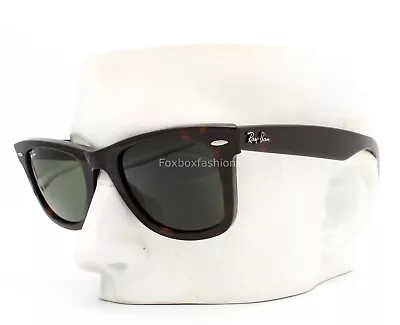 Ray-Ban RB 2140 902 Wayfarer Sunglasses Brown Tortoise Green 50mm Small • $115