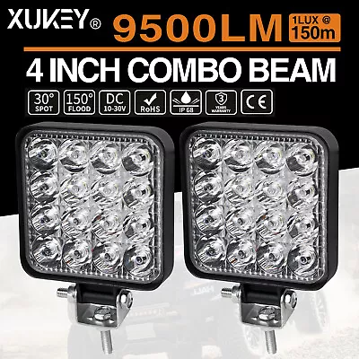 LED 2Pc4Inch Work Light Bar Spot Flood Work Reverse Driving Lights OffRoad 4WD • $14.84