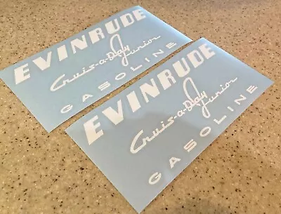 Evinrude Crus-A-Day Junior Vintage Tank Decal 2-PK FREE SHIP + Free Fish Decal! • $12