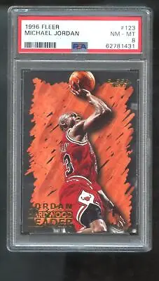 1996-97 Fleer #123 Michael Jordan PSA 8 Graded Card NBA 96-97 Hardwood Leader • $35.96