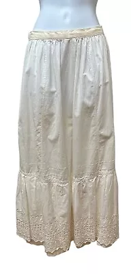 Vintage Victorian Cotton Eyelet Ruffle Petticoat Slip & Bustle 28  Waist • $39.99