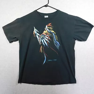 Native American Shirt Mens Large Albuquerque New Mexico Black Y2K Indian Tribal • $16.62