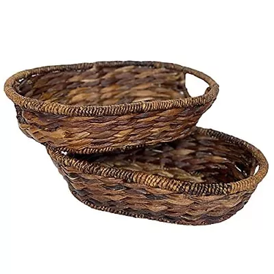 Wrightmart Baskets Woven Oval Set Of 2 For Storage Pantry Shelfs Dining Table... • $53.51