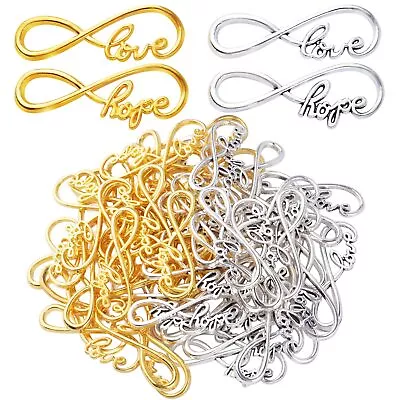 60pcs Infinity Connector Charms Alloy Infinity Hope Love Symbol Charms Pendan... • $16.76