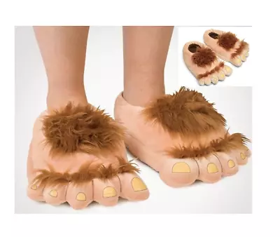 Home Slippers Hobbit Bigfoot Unisex Barbarian Monster Plush Indoor Shoes • $11.19