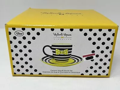 Minnie Mouse Signature Ceramic Mug & Saucer Set Cup Disney Store • $24.70