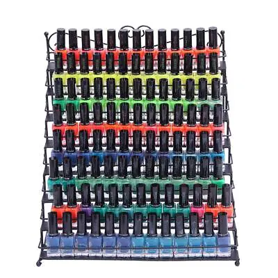 Metal 8 Tier Nail Polish Rack Wall Mount Display Organizer Makeup Shelf Holder • $24.99