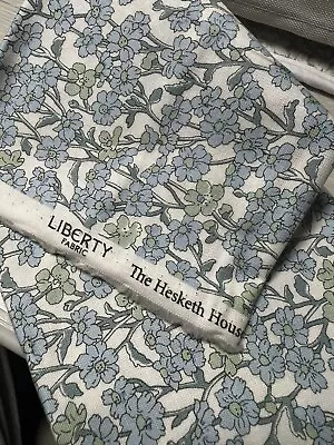 Genuine LIBERTY Hesketh House Collection. Blue Green Cream Fabric. 1/2m New • £8