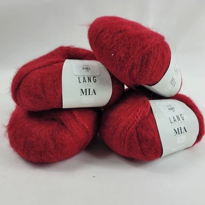 $26.99 • Buy Lot 4 Skeins Lang Yarn Mia Red Alpaca Acrylic Aran  137 Yd Y07