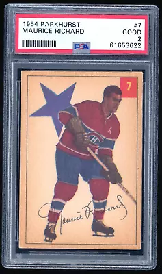 Maurice Richard 1954-55 Parkhurst #7 HOF Canadien De Montréal PSA 2 GOOD • $542.36