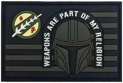 USA Flag Weapons Are A Part Of My Religion Mandalorian Patch [PVC Rubber - WR2] • $7.99