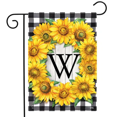 Sunflowers Monogram W Garden Flag • $9.86